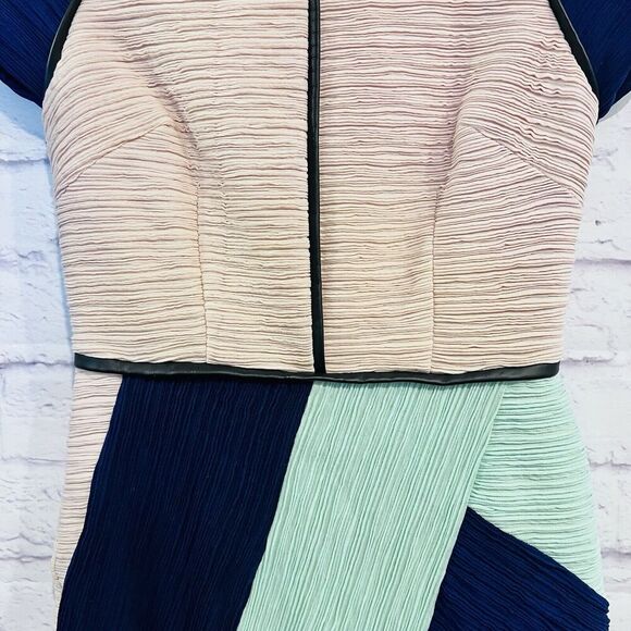 Anthropologie Maeve Danita Color Block Crepe Sheath Dress Size 0 Short Sleeve - Picture 6 of 12